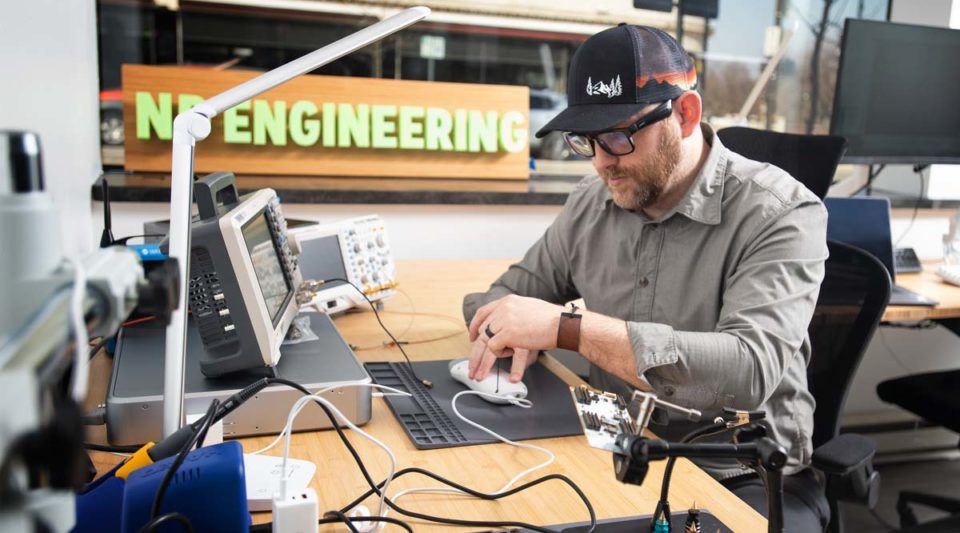 Roy Stillwell working on Nearwave device